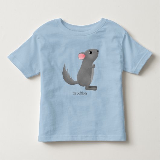 Cute gray chinchilla cartoon illustratie kinder shirts (Voorkant)