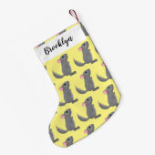 Cute gray chinchilla cartoon illustratie kleine kerstsok (Achterkant (Hangend))