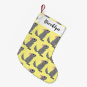 Cute gray chinchilla cartoon illustratie kleine kerstsok (Voorkant (Hangend))