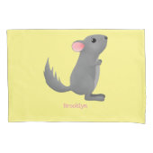 Cute gray chinchilla cartoon illustratie kussensloop (Voorkant)