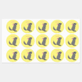 Cute gray chinchilla cartoon illustratie labels (Vel)