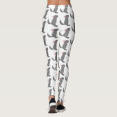Cute gray chinchilla cartoon illustratie leggings (Achterkant)