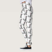 Cute gray chinchilla cartoon illustratie leggings (Links)