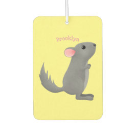 Cute gray chinchilla cartoon illustratie luchtverfrisser