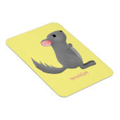 Cute gray chinchilla cartoon illustratie magneet (Rechterzijde)