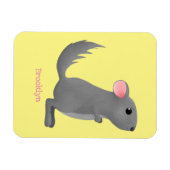 Cute gray chinchilla cartoon illustratie magneet (Horizontaal)