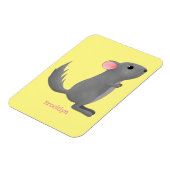 Cute gray chinchilla cartoon illustratie magneet (Linkerzijde)