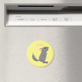 Cute gray chinchilla cartoon illustratie magneet (Insitu (Vaatwasser))