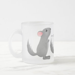 Cute gray chinchilla cartoon illustratie matglas koffiemok