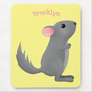 Cute gray chinchilla cartoon illustratie muismat