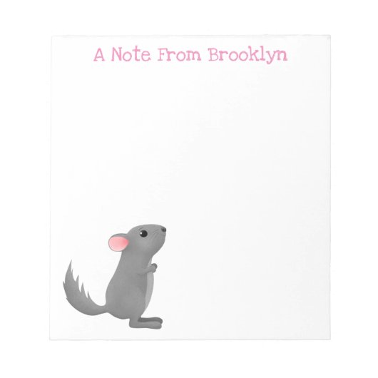 Cute gray chinchilla cartoon illustratie notitieblok (Voorkant)