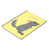 Cute gray chinchilla cartoon illustratie notitieboek (Linkerzijde)