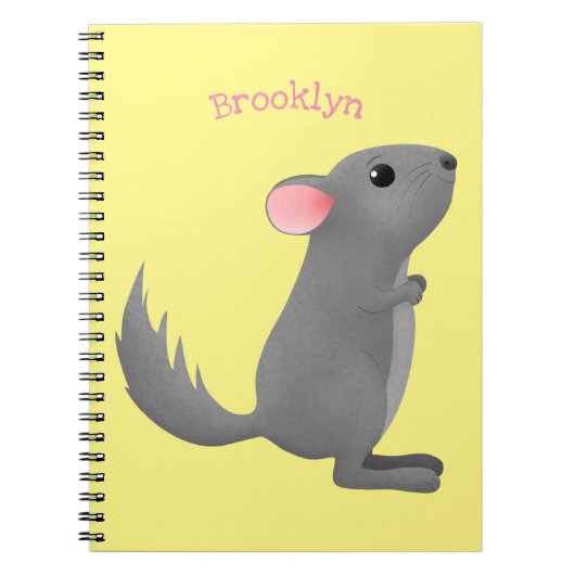 Cute gray chinchilla cartoon illustratie notitieboek (Voorkant)