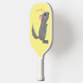 Cute gray chinchilla cartoon illustratie pickleball paddle (Links)