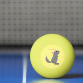 Cute gray chinchilla cartoon illustratie pingpongbal (Net)