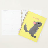 Cute gray chinchilla cartoon illustratie planner (Display)