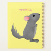 Cute gray chinchilla cartoon illustratie planner (Achterkant)