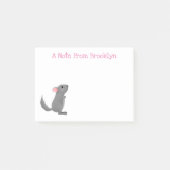 Cute gray chinchilla cartoon illustratie post-it® notes (Voorkant)