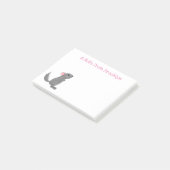 Cute gray chinchilla cartoon illustratie post-it® notes (Schuin)