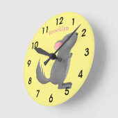 Cute gray chinchilla cartoon illustratie  ronde klok (Hoek)