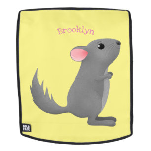 Cute gray chinchilla cartoon illustratie rugtassen