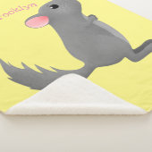 Cute gray chinchilla cartoon illustratie sherpa deken (3/4)