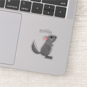 Cute gray chinchilla cartoon illustratie sticker