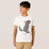 Cute gray chinchilla cartoon illustratie t-shirt (Voorkant volledig)