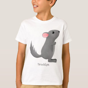 Cute gray chinchilla cartoon illustratie t-shirt