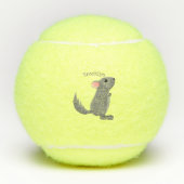 Cute gray chinchilla cartoon illustratie tennisballen (Voorkant)