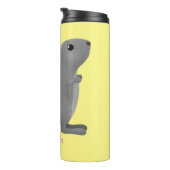 Cute gray chinchilla cartoon illustratie thermosbeker (Geroteerd rechts)