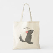 Cute gray chinchilla cartoon illustratie tote bag (Achterkant)