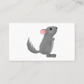 Cute gray chinchilla cartoon illustratie visitekaartje (Achterkant)