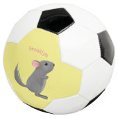 Cute gray chinchilla cartoon illustratie voetbal (Drie kwart)