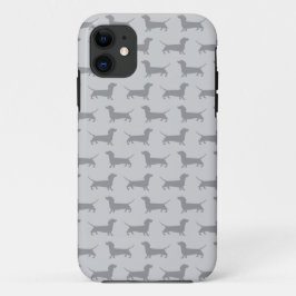Cute Gray dachshund Dog Pattern iPhone 5 Hoesje