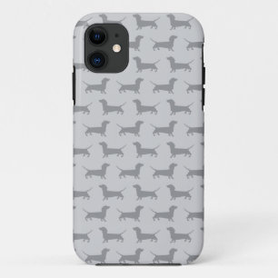 Cute Gray dachshund Dog Pattern iPhone 5 Hoesje