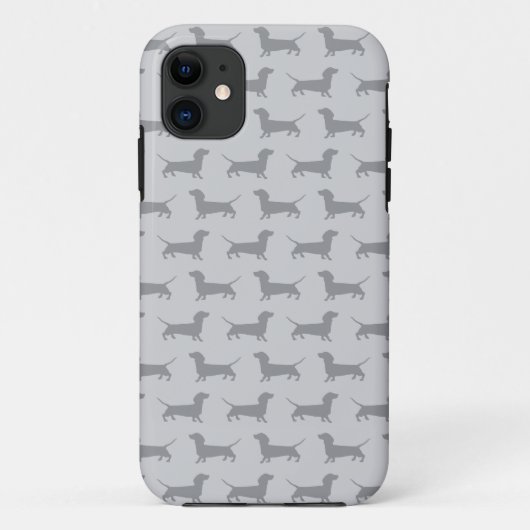 Cute Gray dachshund Dog Pattern iPhone 5 Hoesje (Achterkant)