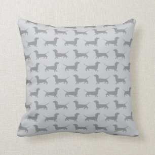 Cute Gray dachshund Dog Pattern Pillow Kussen