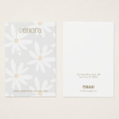 Cute Gray Daisy Floral Earring Display Card Visitekaartje (Voorkant /achterkant)