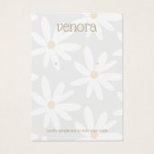 Cute Gray Daisy Floral Earring Display Card Visitekaartje (Voorkant)
