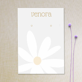 Cute Gray Daisy Floral Earring Display Card Visitekaartje