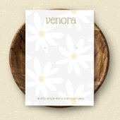 Cute Gray Daisy Floral Earring Display Card Visitekaartje