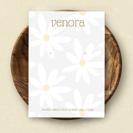 Cute Gray Daisy Floral Earring Display Card Visitekaartje