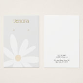 Cute Gray Daisy Floral Earring Display Card Visitekaartje (Voorkant /achterkant)