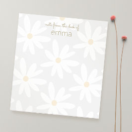 Cute Gray Daisy Floral Notitieblok