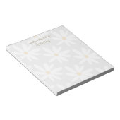 Cute Gray Daisy Floral Notitieblok (Schuin)
