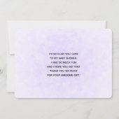 Cute Gray Dinosaur Speelgoed Waterverf Bedankkaart (Achterkant)