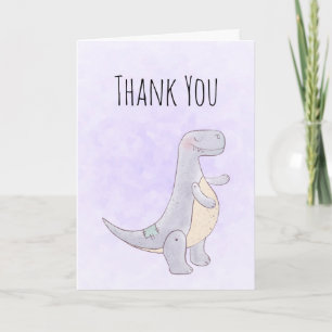 Cute Gray Dinosaur Speelgoed Waterverf Kaart
