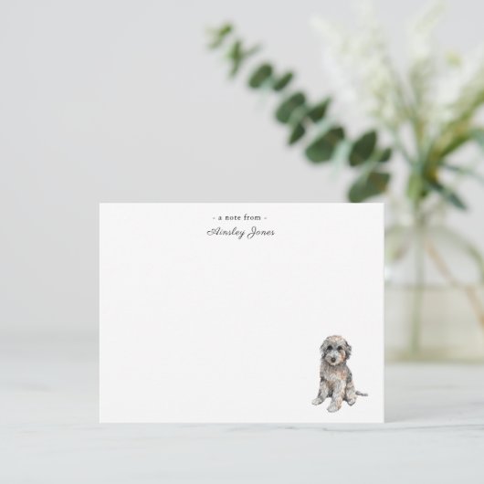 Cute Gray Doodle-kaart voor flatnote Bedankkaart (Staand voorkant)