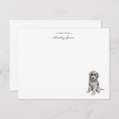 Cute Gray Doodle-kaart voor flatnote Bedankkaart (Voorkant / Achterkant)